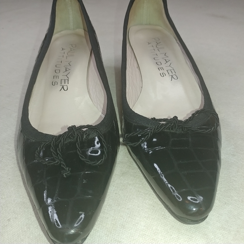 Women's Paul Mayer Sz 6 M Black Alligator print Pa